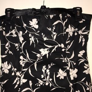 Black and white floral knee length dress